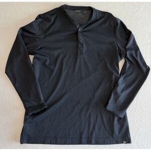Adidas Adicross Tech Henley Mens Size XL Black Snap Button T-Shirt Stretch
